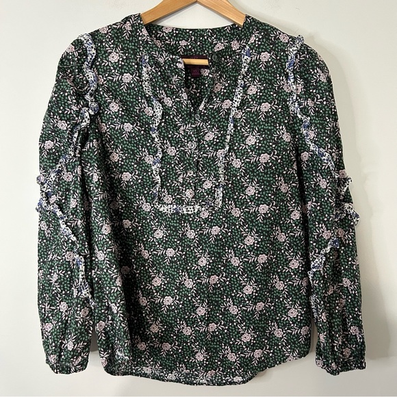 J. Crew x Liberty Fabric Ruffle Sleeve Blouse in Mixed Franklyn® Floral - Picture 2 of 8